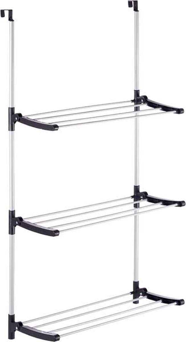 Deurhangend kledingdroogrek opvouwbaar, opvouwbaar, ruimtebesparend hangend kledingdroogrek met 3 lagen 12 opvouwbare staven 12,5 * 7 * 61,5 cm — afbeelding 1