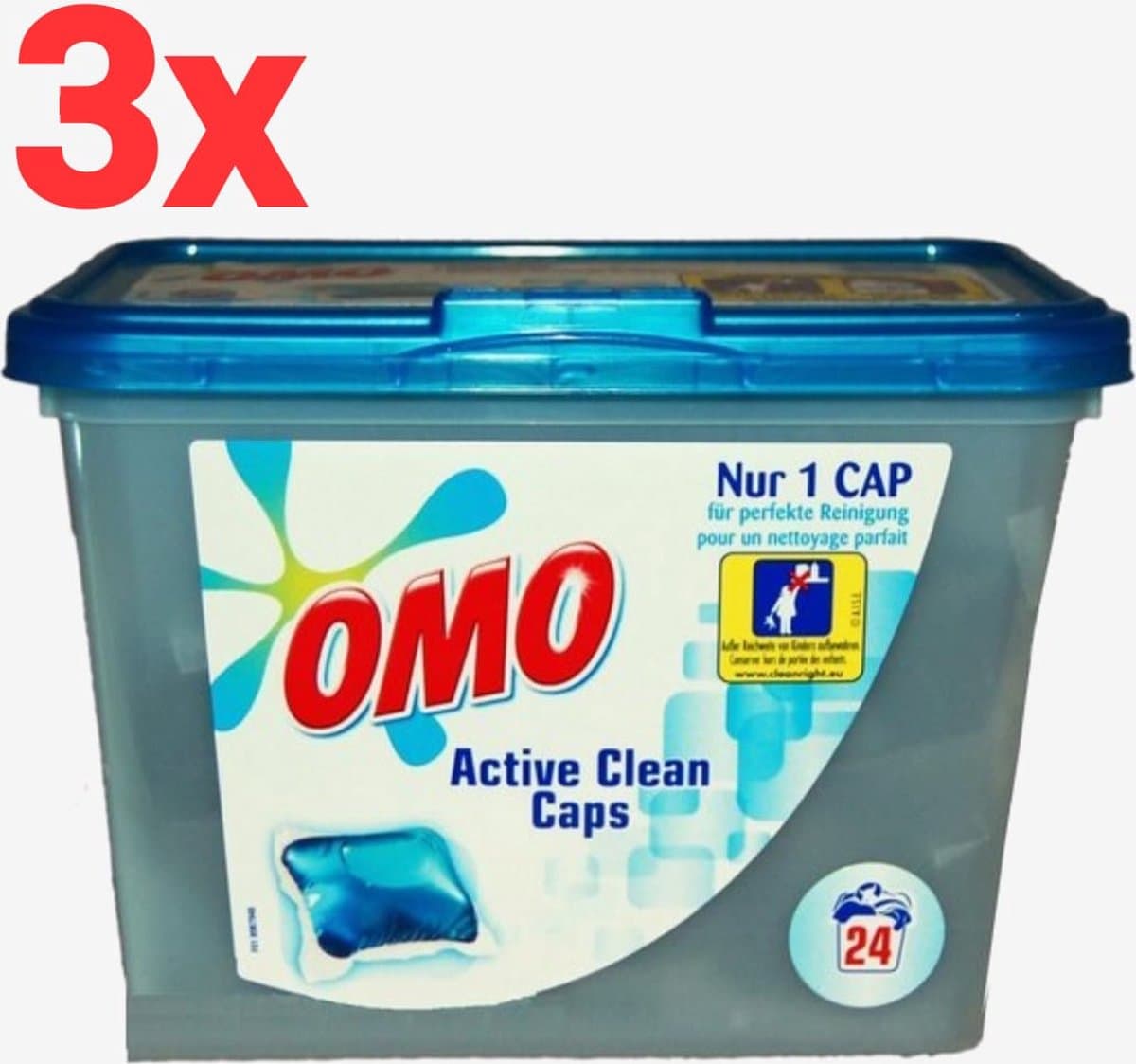 Omo wastabletten - Active Clean 72 wasbeurten (3 x 24 wasbeurten) — afbeelding 1