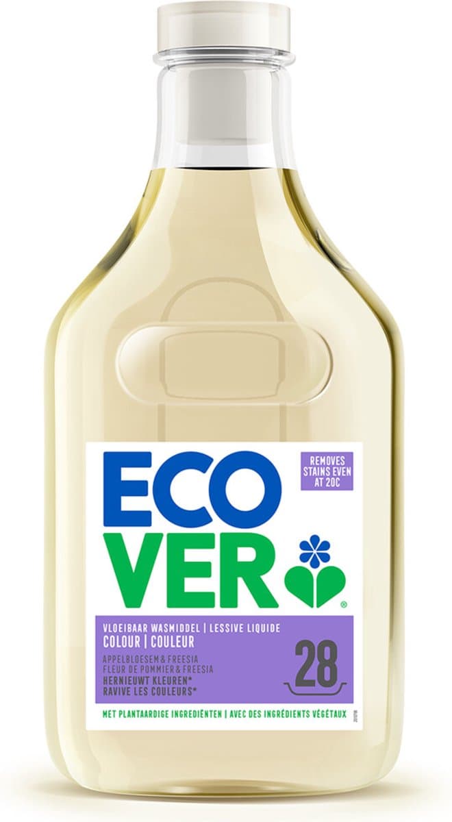 Ecover Vloeibaar Wasmiddel Color Appelbloesem & Freesia 28 Wasbeurten - 1,43 liter — afbeelding 1