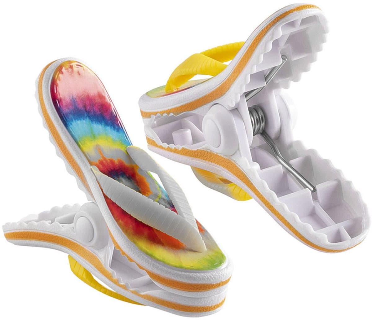 O2COOL - Boca Clips® Extra Stevige Handdoekclips - Slippers Tie-Dye — afbeelding 1