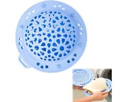 Silicone Waszak - Waszak met Carabiner - Wasnet voor Wasmachine - Gemakkelijk te Dragen - Blauw - 1 Stuk
