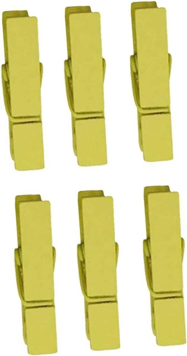 Houten Knijpers - Kleine Clips - Foto's Ophangen - Natuurlijk Hout - 3.5 cm - Geel — afbeelding 1