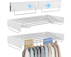 ZMR® Wanddroogrek - Wasrek - Droogrek - Wit - 41cm x 100cm x 11cm