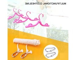 Waslijn Touw - Kledinglijn Outdoor - Kleding Drogen - Anti-Slip Gevlochten - 10 meter - Wit