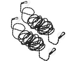 Elastische Waslijn - Droogtouwen Haken - Buiten Drogen - Draagbaar Ontwerp - 2 Pack - Zwart