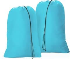 Grote Waszak Set van 2 - Opbergzak met Trekkoord 60x80cm, Vouwbaar, Voor Vuil, Speelgoed, Reizen, Thuis, Studentenhuis en Kamperen