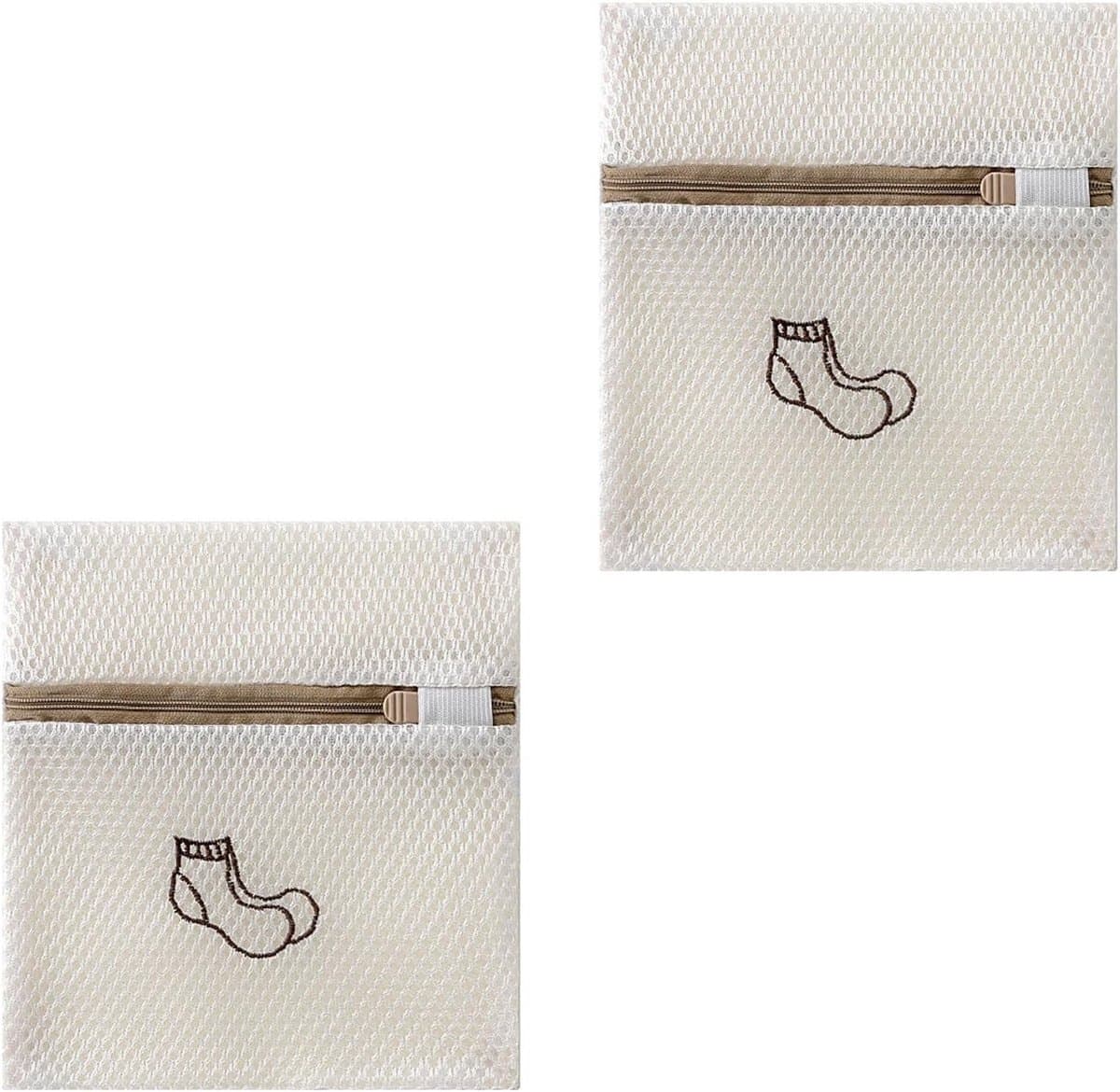 Set van 2 Waszakken voor de Wasmachine met Sluiting voor Gevoelige Kleding, Ondergoed, Sokken en Beddengoed - 18 x 20 cm — afbeelding 1