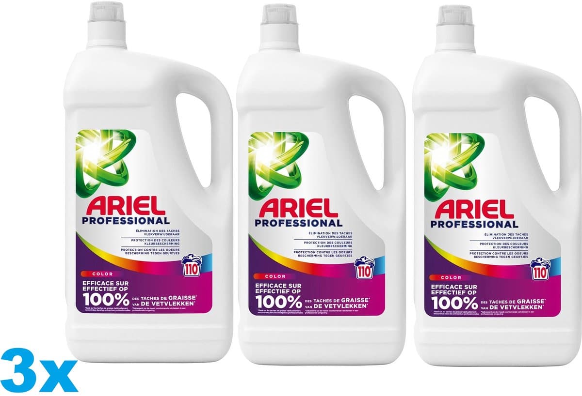 Ariel Professional Color Vloeibaar Wasmiddel – 3 x 4,95L – 330 Wasbeurten – Kleurbescherming — afbeelding 1