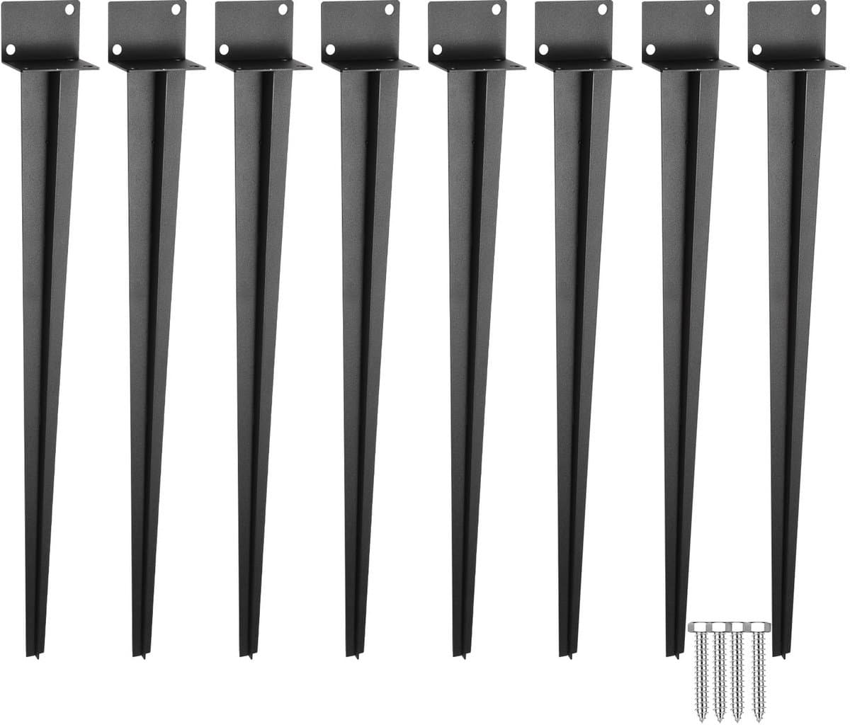 Grondanker Inslag - Paaldrager Huls - Tuinprojecten Stabiliseren - Roestwerend IJzer - 700 mm Lengte - Zwart — afbeelding 1