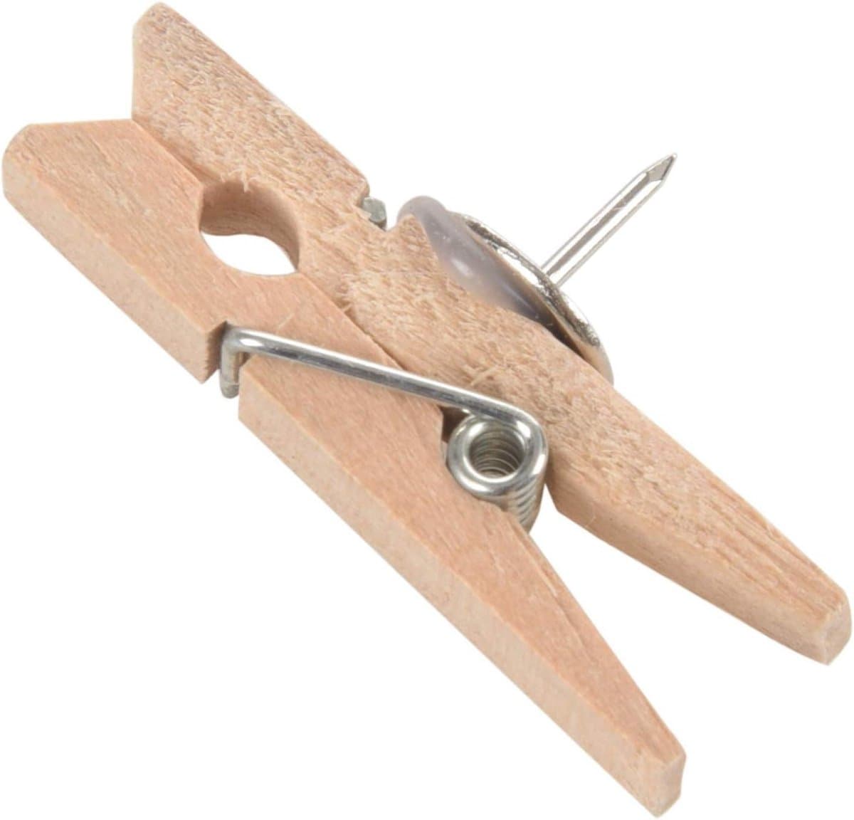 Houten Clips Punaises - Klemmen Pinnen - Notities Bevestigen - Natuurlijke Houtkleur - 20 Stuks - Houtkleurig — afbeelding 1