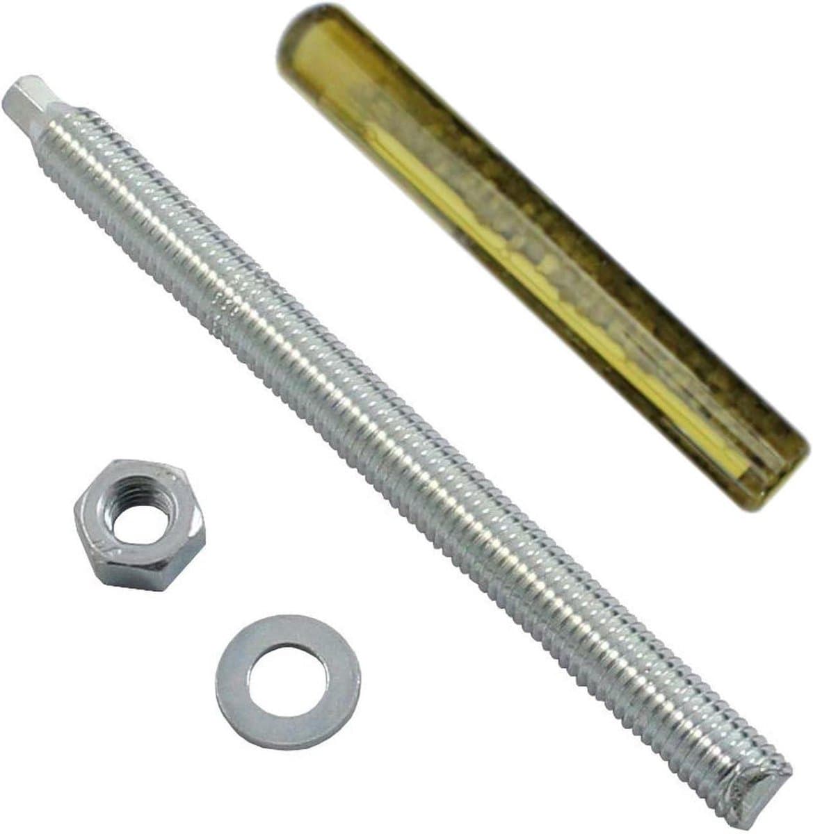 Ankerstang met patroon - Metaalanker boutanker - Zwaar gebruik montage - Gegalvaniseerd staal - M10 x 130mm - Verzinkt — afbeelding 1