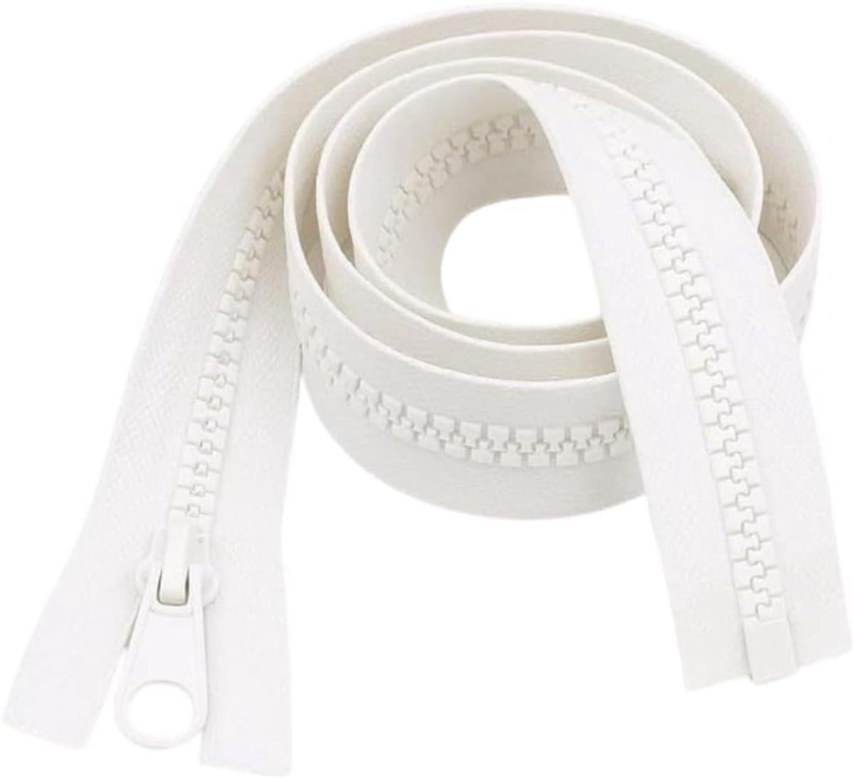 Dikke Scheidingsrits - Kunststof Rits - Handgemaakte Tassen - Sterke #5 Tanden - 15 cm - Wit — afbeelding 1