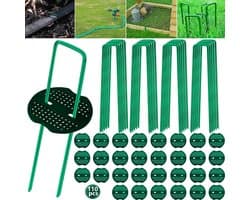 80 Grondankers en 30 Bufferschijven voor Tuinfolie en Bevestiging - Stevige Haringen