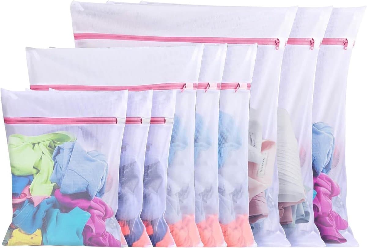 Set van 10 Wasnetten voor de Wasmachine - Grote Mesh Waszakken voor Kleding, Ondergoed en Schoenen in 3 Maten — afbeelding 1