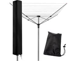 Draagbare hoes voor wasrek, draaibaar, 160 x 15 x 15 cm, 420D Oxford stof met rits en zilveren PU-coating, geschikt voor de meeste paraplu droogrekken en beschermt tegen weer en stof