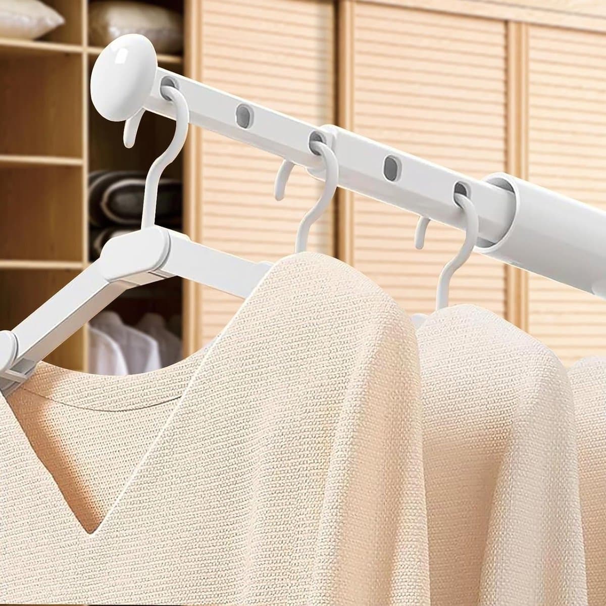 2-Pack Draagbaar Reis Droogrek - Uittrekbaar en Vouwbaar voor Binnen en Buiten, Ideaal voor Kamperen en Appartementen — afbeelding 1