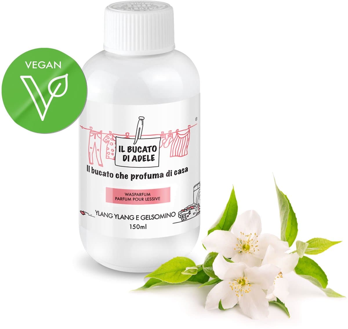 Il Bucato di Adele Wasparfum - Italiaanse Was Parfum - Ylang Ylang E Jasmin 150ml — afbeelding 1