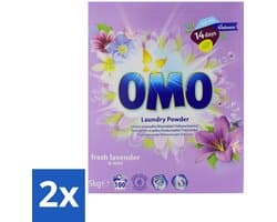 Omo - Waspoeder - Lavendel & Mint - 5 kg - 100 Wasbeurten - Voordeelverpakking - 2 stuks