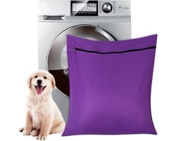 1 grote waszak voor dierenhaar - 60x70cm paarse netzak voor honden, katten en paarden - voorkomt verstopping van de wasmachine