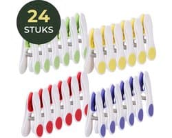 Gandria Wasknijpers 24 Stuks - Kunststof Wasknijpers - Set van 24 Plastic Knijpers - Wasrek Knijpers 10 Kg - 4 Kleuren — afbeelding 1