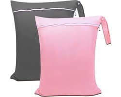 Dailygoods- Waszak Groot - 2 Stuks - Waterdicht - Opvouwbaar - Lichtgewicht - Oxford Stof - Voor Reis/Gym - Waszakje