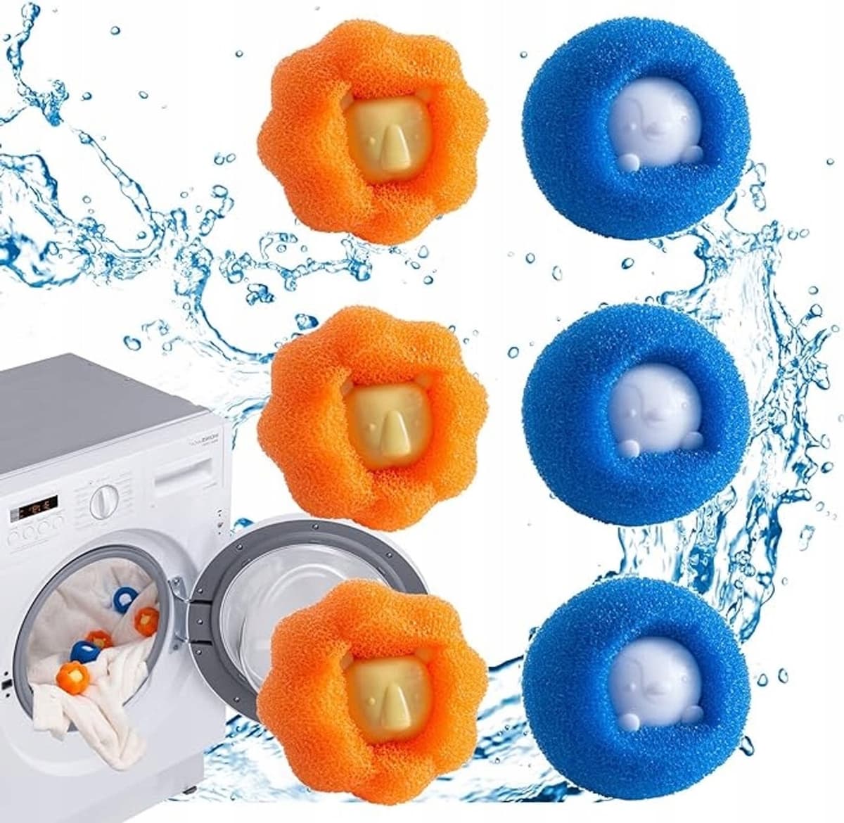 5x Antiklitbollen voor de Wasmachine - Oranje — afbeelding 1