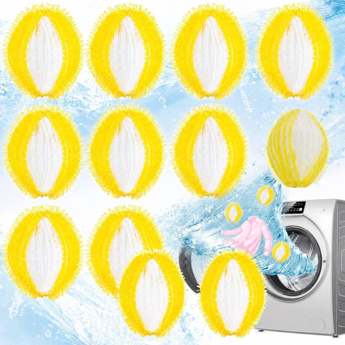 12x Wasballen - Effectieve Pluis- en Huisdierhaarverwijdering - 3,5 cm — afbeelding 1