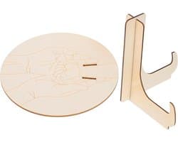 1set Houten Geboorte Aankondigingsbord Voor Geboorte Armband Houder Met Stand Rond Herinneringspaneel Voor Ziekenhuis Babyshower Duurzaam Multifunctioneel