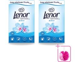 2 x Lenor - Droogtrommeldoekjes - Aprilfris - Textielverfrisser - 34 Doekjes - Bulkverpakking - Droogtrommeldoekjes - Douchemop - Frisheid