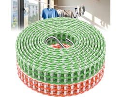 Waslijn met haken 5 m - nylon koord - winddicht touw - ideaal voor camping en balkon - ShopVlot
