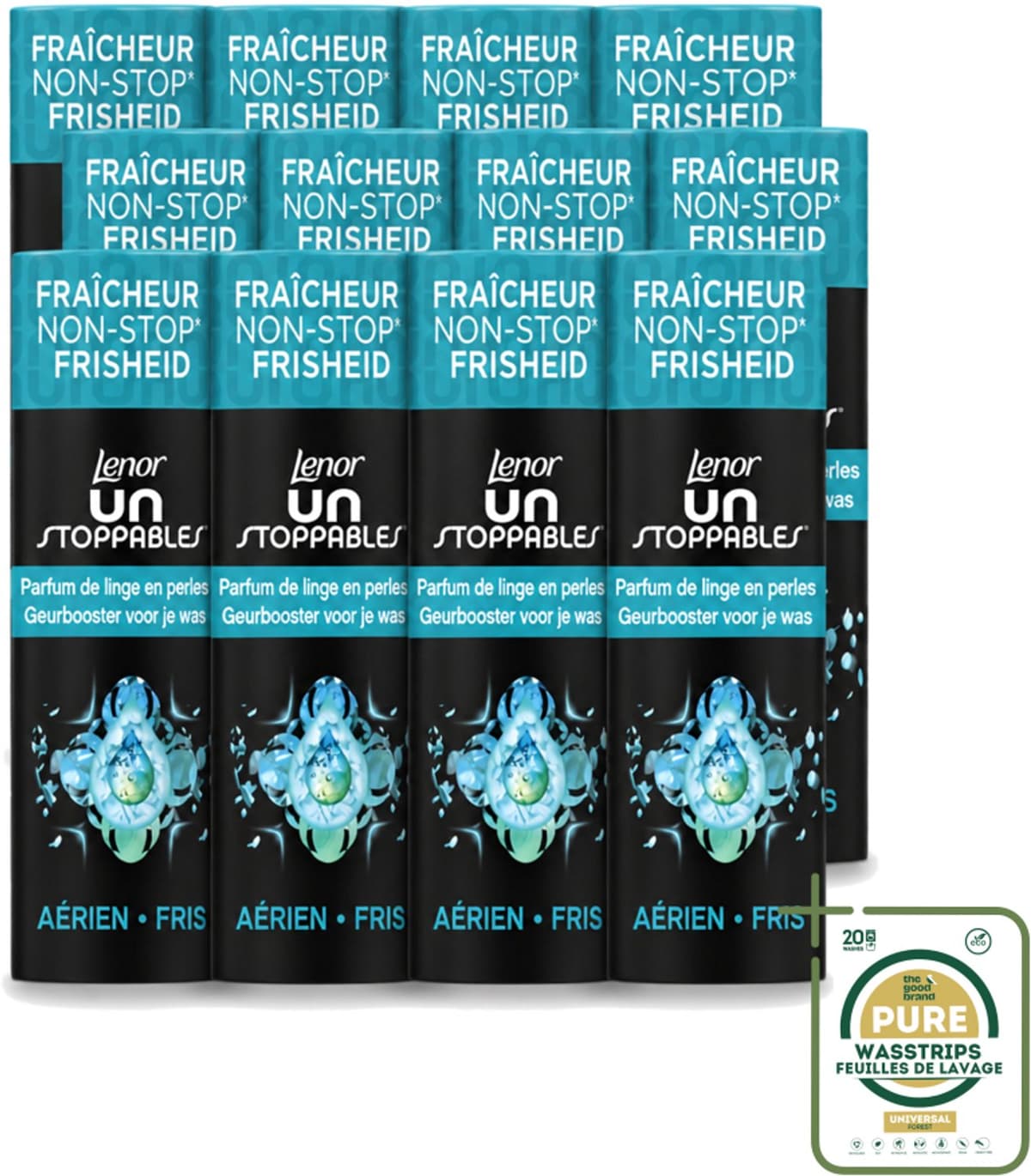 12 x Lenor Unstoppables - Geurbooster - Fris - 13 Wasbeurten - Geurbooster - Frisheid - Citrusgeur - Fruitige Geur - Bloemige Geur — afbeelding 1