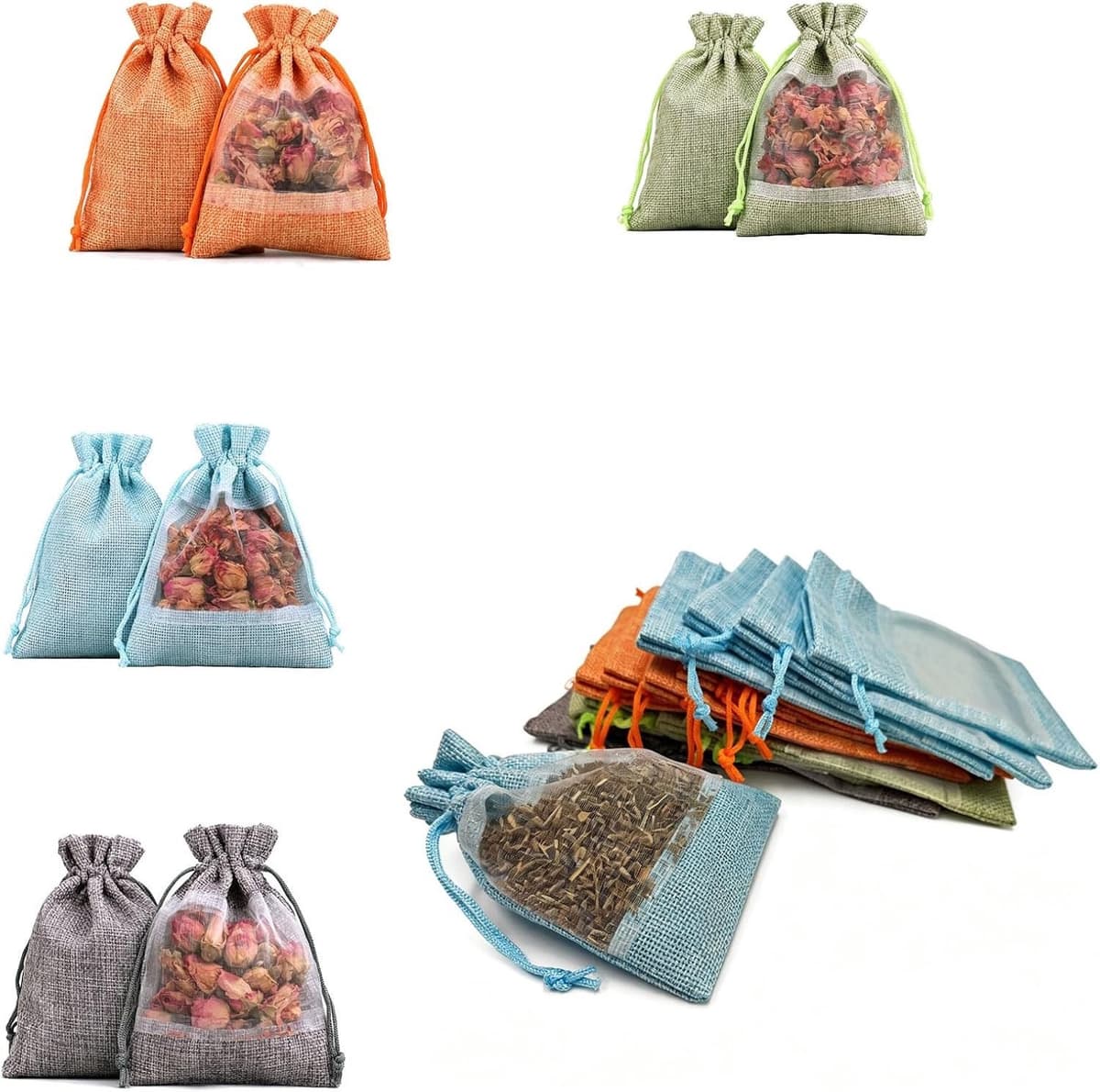 Lege Lavendelzakjes 20 stuks, 10 x 14 cm, Organza Zakjes voor Snoep, Effectieve Mottenbestrijding en Geurverspreiding in Kasten — afbeelding 1