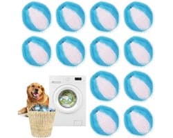 Set van 12 wasballen voor het verwijderen van dierenharen - Wasballen voor de was - Herbruikbare wasballen voor huisdiervriendelijke gezinnen - 35 mm reinigingsballen van puur nylon