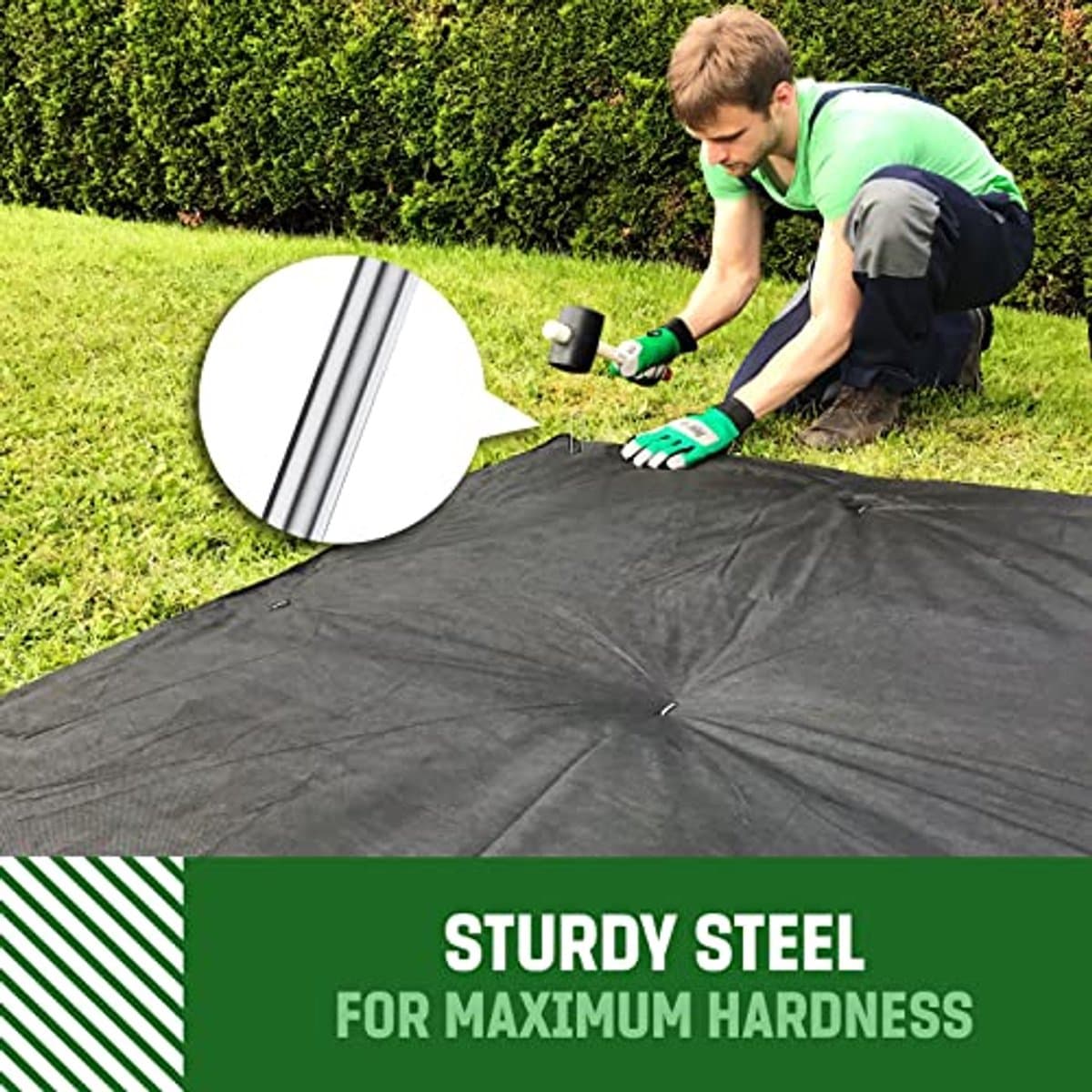 Grondankers voor Tuinbevestiging - 100 Stuks - Roestvrije & Verzinkte Grondankers - 150 mm x 25 mm x Ø2.8 mm - Stalen Grondpennen en Grondhaken — afbeelding 1