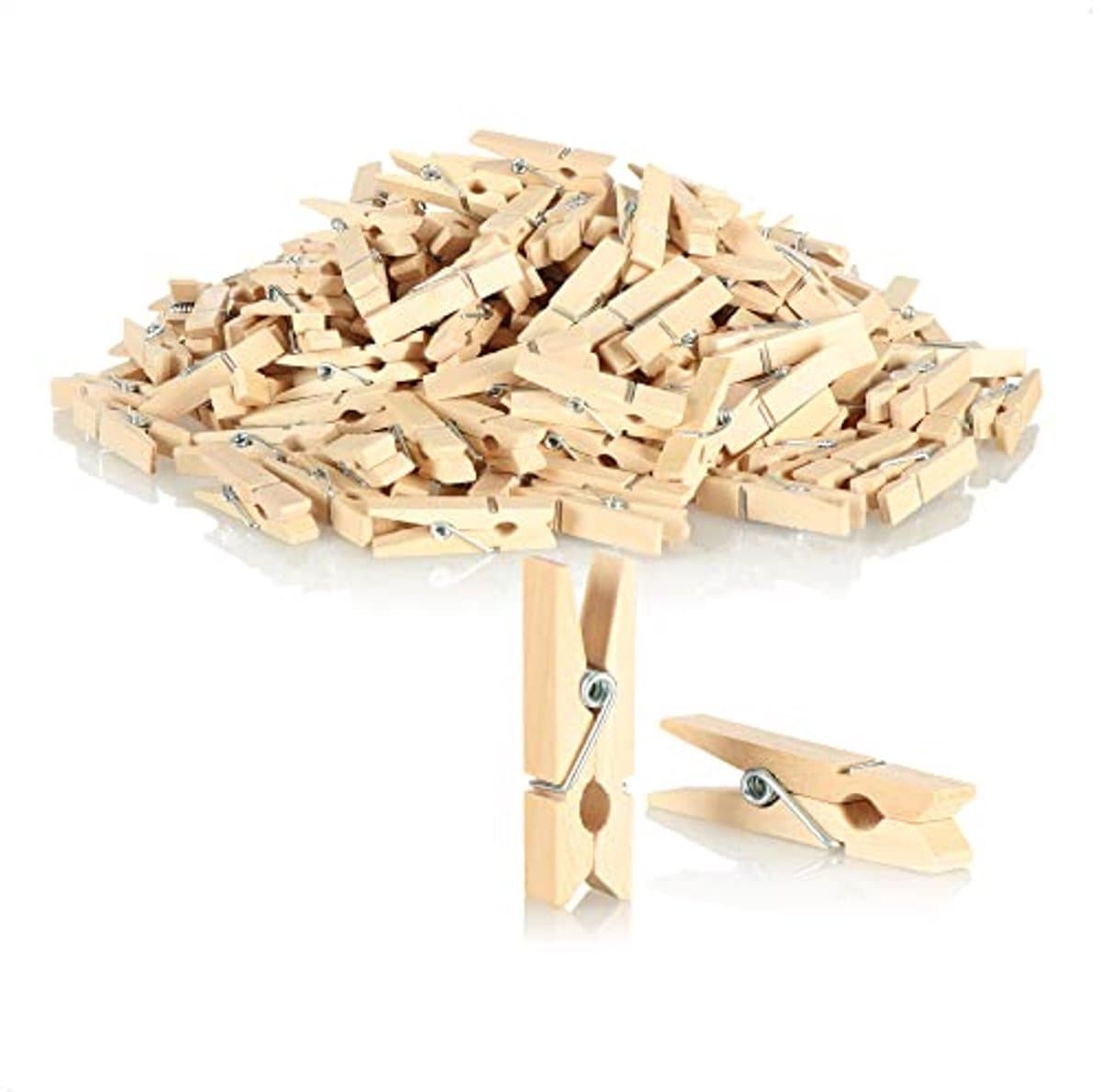 Mini Houten Wasknijpers voor Decoratie - 240 Stuks in Natuurlijke Kleuren — afbeelding 1