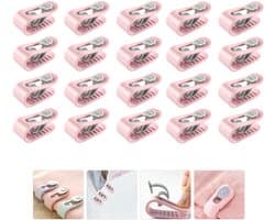 20 stuks antislip quiltclips - bevestigingsclips voor lakens en quilts - anti-slip clips voor quilts - antislip clips - gordijnclips - huishoudelijke artikelen - geschikt voor gordijnen, sokken, quilts en lakens - Roze