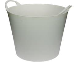 Flexibele emmer/wasmand/kuip - wit - 42 liter - Opbergmanden - Wasmanden - Flexibele emmers - 45 x 33 cm