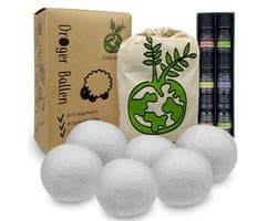 IntraSellers 6XL Drogerballen met 6 Etherische Oliën - 100% Nieuw-Zeelands Schapen Wol - Wasdrogerballen - Droogballen - Wasballen — afbeelding 1