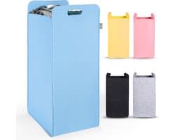 Hennez Wasmand Opbergmand 80L Waterdicht met Handvat - Smalle Wasbak - Vilt Waszak Vierkante Wasmand Opvouwbaar