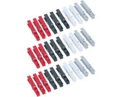 Dirt Devil Kunststof wasknijpers - 30x knijpers - Rood/zwart/wit/grijs - 7 cm - kunststof