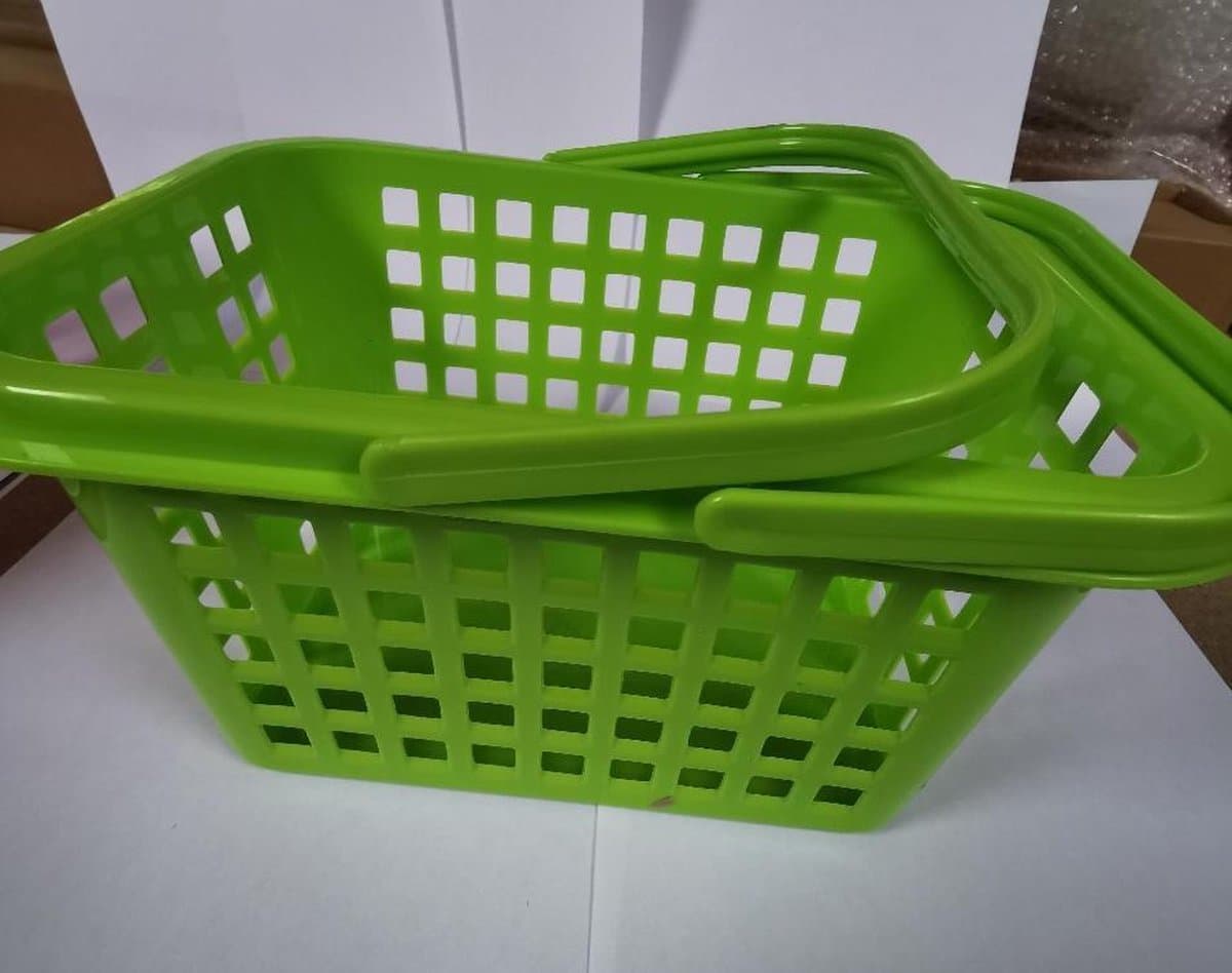 Wasknijpermandje kunststof met hendel kleur groen — afbeelding 1