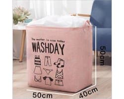 SUNMOOL Wasmand - Waszak - Laundry bag - Laundry basket - Opvouwbaar - 100 Liter - Roze