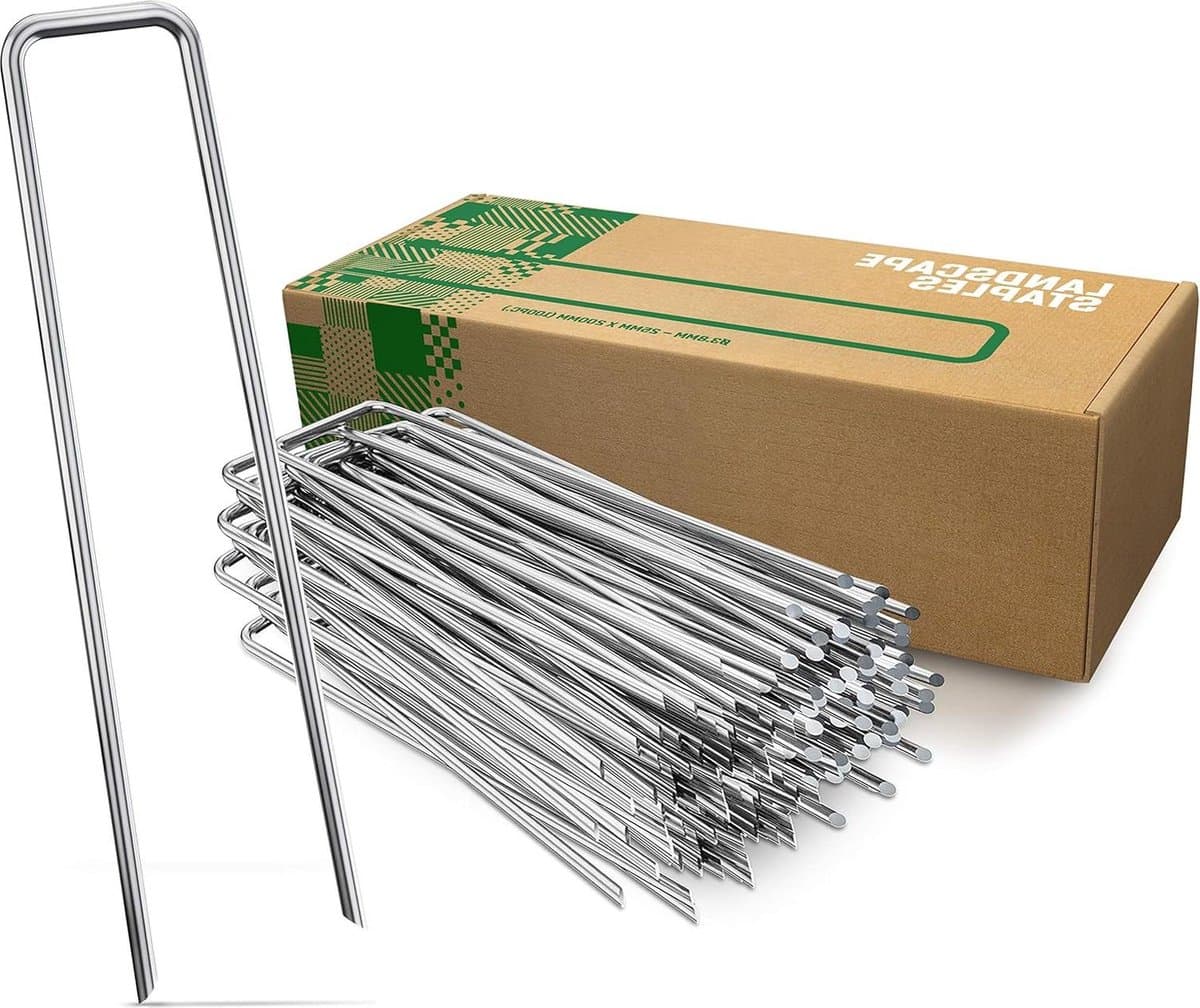 Anti-Roest Stalen Grondankers Voor Harde Grond - 100 Stuks - 200 mm Lang 25 mm Breed Ø 3.8 mm — afbeelding 1