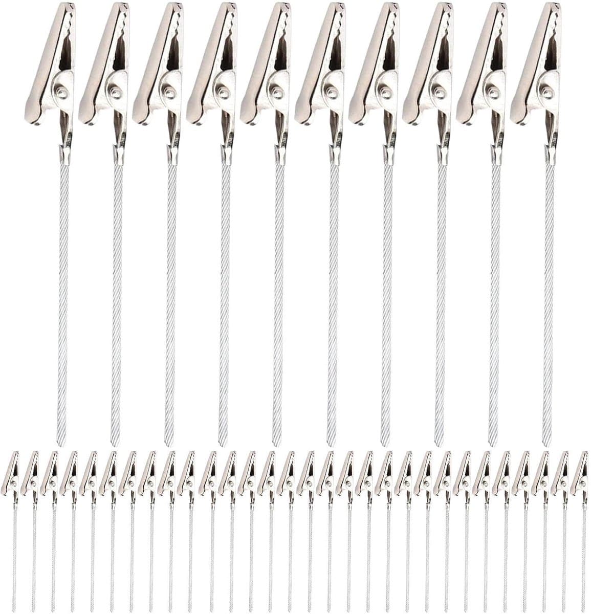 Foto Clips - Klemmen Set - Decoratie Maken - Stevige Metalen Staken - 15 cm Hoog - Zilverkleurig — afbeelding 1