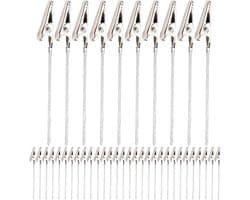 Foto Clips - Klemmen Set - Decoratie Maken - Stevige Metalen Staken - 15 cm Hoog - Zilverkleurig