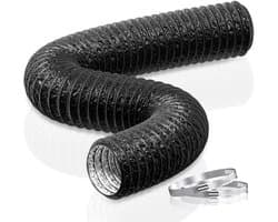 Dailygoods - HG Power 75 mm afvoerslang, 2,5 m, flexibele pvc-aluminium buis, ventilatieslang, geluidsgeïsoleerde aluminium flexibele slang, afvoerbuis voor groeitent, droger, mobiele airconditioning