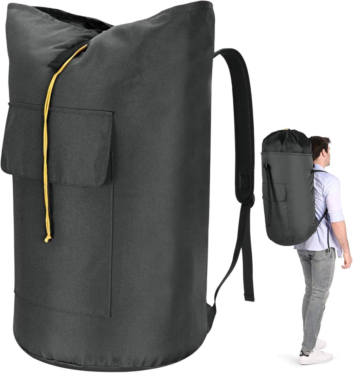 Waszak Voor Op Reis, Vuile Was, XXL, 115 Liter, Waterdicht, Met 2 Gevoerde Schouderbanden, Opvouwbare Opbergzak, Kledingtas, Plundry Bag Rugzak — afbeelding 1
