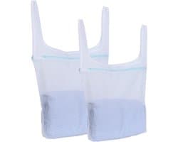 SnelShoppen - 2-delige waszak met handvat 13 x 40 cm en 40 x 45 cm | Gevoelige kleding wasnet met duurzame rits voor bh's en blouses