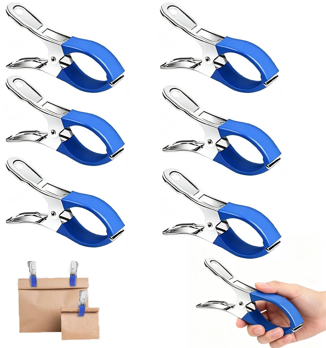 6 stuks - Afdekclip voor zwembad - Clip voor het drogen van dekens - Clips met beschermfolie - Zeilclips - 6,5 cm x 12 cm - Blauw - Clips voor zwembaden op de grond - Onmisbare zwembadbenodigdheden — afbeelding 1
