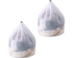 Set van 2 wasnetten, 40 x 30 cm, voor wasmachine, fijne netten met trekkoord, herbruikbaar, voor ondergoed, sokken en babykleding, bescherming van het wasgoed